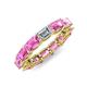 4 - Beverly 5x3 mm Emerald Cut Lab Grown Diamond and Pink Sapphire Eternity Band 