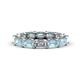 1 - Beverly 5x3 mm Emerald Cut Lab Grown Diamond and Aquamarine Eternity Band 