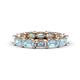 1 - Beverly 5x3 mm Emerald Cut Lab Grown Diamond and Aquamarine Eternity Band 