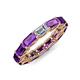 4 - Beverly 5x3 mm Emerald Cut Lab Grown Diamond and Amethyst Eternity Band 