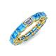 4 - Beverly 5x3 mm Emerald Cut Lab Grown Diamond and Blue Topaz Eternity Band 
