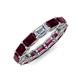 4 - Beverly 5x3 mm Emerald Cut Lab Grown Diamond and Rhodolite Garnet Eternity Band 