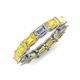 4 - Beverly 5x3 mm Emerald Cut Lab Grown Diamond and Yellow Sapphire Eternity Band 