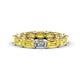 1 - Beverly 5x3 mm Emerald Cut Lab Grown Diamond and Yellow Sapphire Eternity Band 