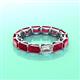 3 - Beverly 5x3 mm Emerald Cut Lab Grown Diamond and Ruby Eternity Band 