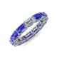4 - Beverly 5x3 mm Emerald Cut Lab Grown Diamond and Tanzanite Eternity Band 