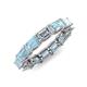 4 - Beverly 5x3 mm Emerald Cut Lab Grown Diamond and Aquamarine Eternity Band 