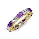 4 - Beverly 5x3 mm Emerald Cut Lab Grown Diamond and Amethyst Eternity Band 