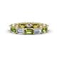 1 - Beverly 5x3 mm Emerald Cut Lab Grown Diamond and Peridot Eternity Band 