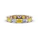1 - Beverly 5x3 mm Emerald Cut Lab Grown Diamond and Yellow Sapphire Eternity Band 