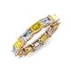 4 - Beverly 5x3 mm Emerald Cut Lab Grown Diamond and Yellow Sapphire Eternity Band 