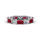 1 - Beverly 5x3 mm Emerald Cut Lab Grown Diamond and Ruby Eternity Band 