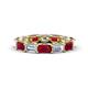 1 - Beverly 5x3 mm Emerald Cut Lab Grown Diamond and Ruby Eternity Band 
