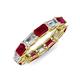 4 - Beverly 5x3 mm Emerald Cut Lab Grown Diamond and Ruby Eternity Band 