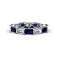 1 - Beverly 5x3 mm Emerald Cut Lab Grown Diamond and Blue Sapphire Eternity Band 