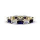 1 - Beverly 5x3 mm Emerald Cut Lab Grown Diamond and Blue Sapphire Eternity Band 