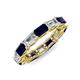 4 - Beverly 5x3 mm Emerald Cut Lab Grown Diamond and Blue Sapphire Eternity Band 
