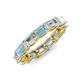 4 - Beverly 5x3 mm Emerald Cut Lab Grown Diamond and Aquamarine Eternity Band 