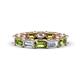 1 - Beverly 5x3 mm Emerald Cut Lab Grown Diamond and Peridot Eternity Band 