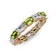 4 - Beverly 5x3 mm Emerald Cut Lab Grown Diamond and Peridot Eternity Band 