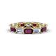 1 - Beverly 5x3 mm Emerald Cut Lab Grown Diamond and Rhodolite Garnet Eternity Band 