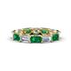1 - Beverly 5x3 mm Emerald Cut Lab Grown Diamond and Emerald Eternity Band 
