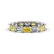 1 - Beverly 5x3 mm Emerald Cut Lab Grown Diamond and Yellow Sapphire Eternity Band 