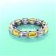 3 - Beverly 5x3 mm Emerald Cut Lab Grown Diamond and Yellow Sapphire Eternity Band 