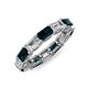 4 - Beverly 5x3 mm Emerald Cut Lab Grown Diamond and London Blue Topaz Eternity Band 