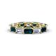 1 - Beverly 5x3 mm Emerald Cut Lab Grown Diamond and London Blue Topaz Eternity Band 