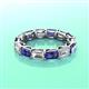 3 - Beverly 5x3 mm Emerald Cut Lab Grown Diamond and Iolite Eternity Band 