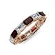 4 - Beverly 5x3 mm Emerald Cut Lab Grown Diamond and Red Garnet Eternity Band 