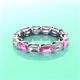 3 - Beverly 5x3 mm Emerald Cut Lab Grown Diamond and Pink Sapphire Eternity Band 