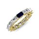 4 - Beverly 5x3 mm Emerald Cut Lab Grown Diamond and Blue Sapphire Eternity Band 