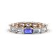 1 - Beverly 5x3 mm Emerald Cut Lab Grown Diamond and Tanzanite Eternity Band 