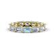 1 - Beverly 5x3 mm Emerald Cut Lab Grown Diamond and Aquamarine Eternity Band 