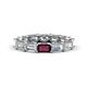 1 - Beverly 5x3 mm Emerald Cut Lab Grown Diamond and Rhodolite Garnet Eternity Band 