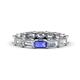 1 - Beverly 5x3 mm Emerald Cut Lab Grown Diamond and Tanzanite Eternity Band 