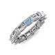 4 - Beverly 5x3 mm Emerald Cut Lab Grown Diamond and Aquamarine Eternity Band 