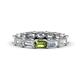 1 - Beverly 5x3 mm Emerald Cut Lab Grown Diamond and Peridot Eternity Band 