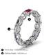 5 - Beverly 5x3 mm Emerald Cut Lab Grown Diamond and Pink Tourmaline Eternity Band 