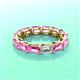 3 - Beverly 5x3 mm Emerald Cut Forever Brilliant Moissanite and Pink Sapphire Eternity Band 