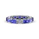 1 - Beverly 5x3 mm Emerald Cut Forever Brilliant Moissanite and Tanzanite Eternity Band 