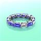 3 - Beverly 5x3 mm Emerald Cut Forever Brilliant Moissanite and Tanzanite Eternity Band 