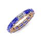 4 - Beverly 5x3 mm Emerald Cut Forever Brilliant Moissanite and Tanzanite Eternity Band 