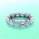 3 - Beverly 5x3 mm Emerald Cut Forever Brilliant Moissanite and Aquamarine Eternity Band 