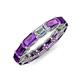 4 - Beverly 5x3 mm Emerald Cut Forever Brilliant Moissanite and Amethyst Eternity Band 