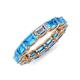 4 - Beverly 5x3 mm Emerald Cut Forever Brilliant Moissanite and Blue Topaz Eternity Band 