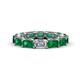 1 - Beverly 5x3 mm Emerald Cut Forever Brilliant Moissanite and Emerald Eternity Band 