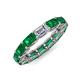 4 - Beverly 5x3 mm Emerald Cut Forever Brilliant Moissanite and Emerald Eternity Band 